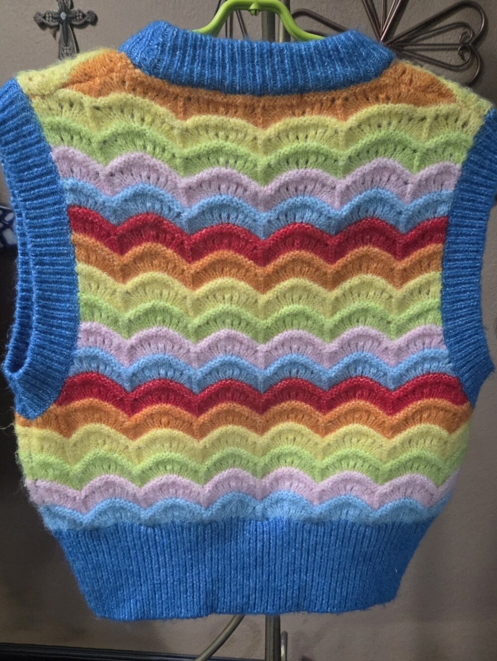 Zara Multicolor Wave Knit Sweater Vest - Size Small - Picture 2 of 3
